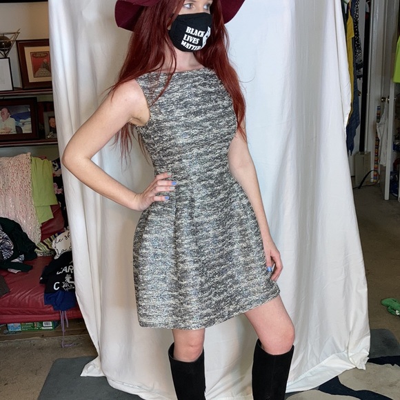 Zara black & white with silver accents minidress - Picture 3 of 4